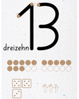 Zahlentabelle und Zahlenposter "Animals"