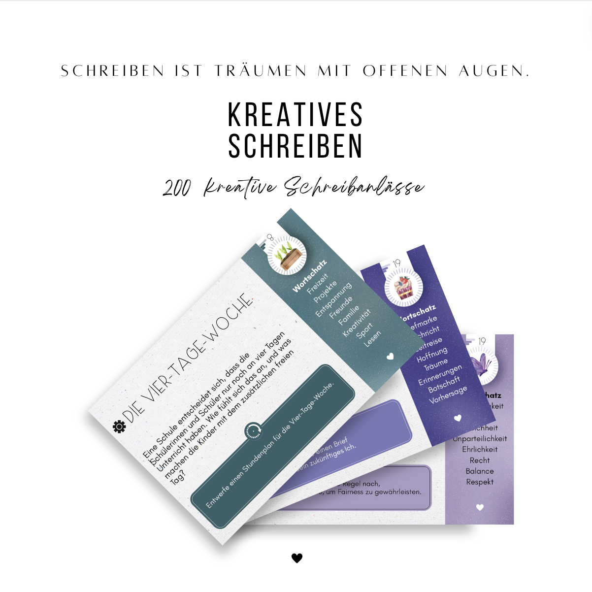Kreatives Schreiben-Set | 200 kreative Schreibanlässe