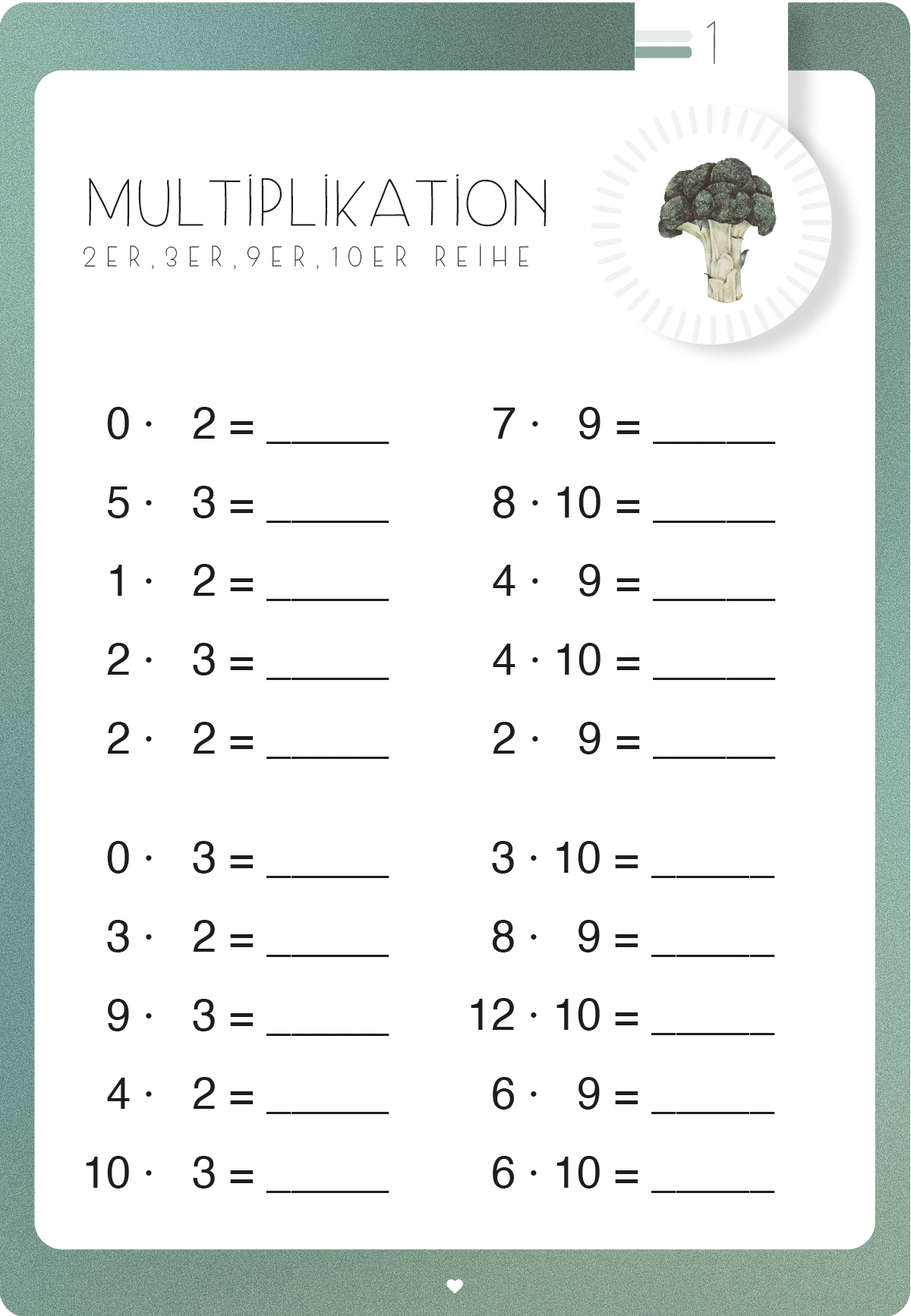 Übungskartei-Set - Kleines Einmaleins - Komplett